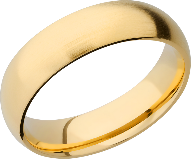 14K Yellow gold 6mm domed band