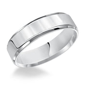 01-FBIR080-G.01 - Goldman - This Comfort Fit, wedding band is crisp and contemporary featuring a high polished beveled edge design