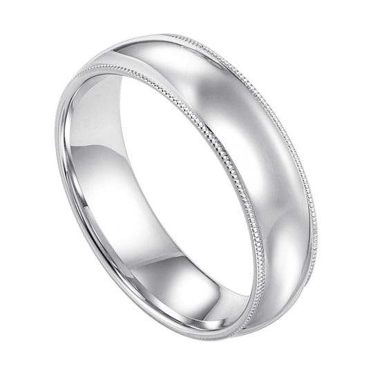 01-LDMIR060-G.01 - Goldman - Classic styling is infused into this low-dome, Comfort Fit wedding band design featuring a high polished finish with delicate milgrain detailing