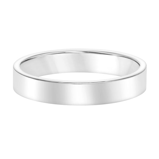 Classic yet refined band with flat profile and bright polish finish