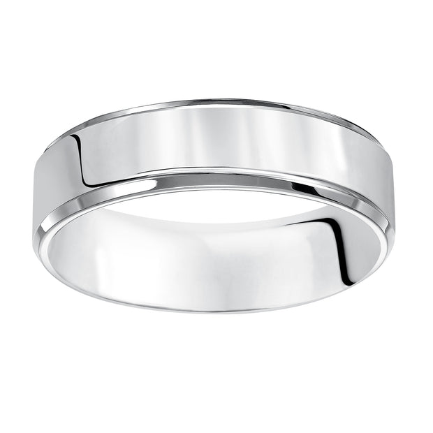 01-FBIR060-G.01 - Goldman - This Comfort Fit, wedding band is crisp and contemporary featuring a high polished beveled edge design