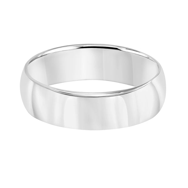 This low-dome styled, band features a high polished finish for a sleek look