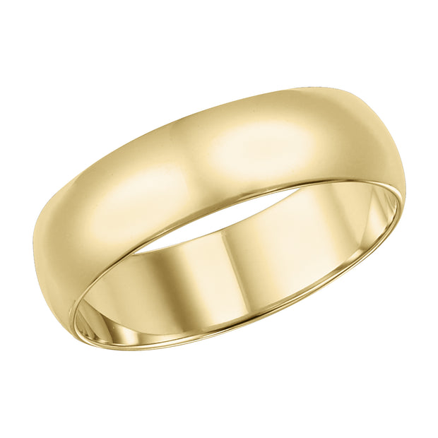This low-dome styled, band features a high polished finish for a sleek look