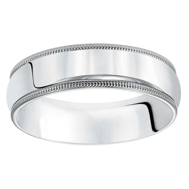 01-LDMIR060-G.01 - Goldman - Classic styling is infused into this low-dome, Comfort Fit wedding band design featuring a high polished finish with delicate milgrain detailing
