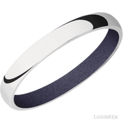 3 mm wide Domed 10K White Gold band featuring a Crushed Orchid sleeve.