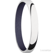 3 mm wide Domed 10K White Gold band featuring a Crushed Orchid sleeve.