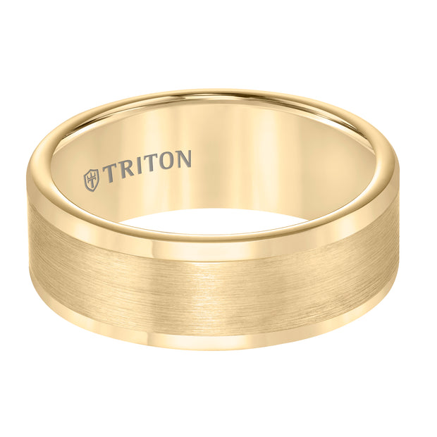 Tungsten Carbide Satin Finish Flat Center with Bright Polish Round Edges Comfort Fit Wedding Band