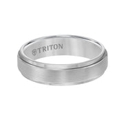 6mm Classic Tungsten Carbide Satin Finish Flat Center with Bright Step Edge Comfort Fit Band.