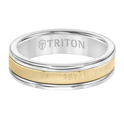 Vertical Satin Finish Round Edge Wedding Band
