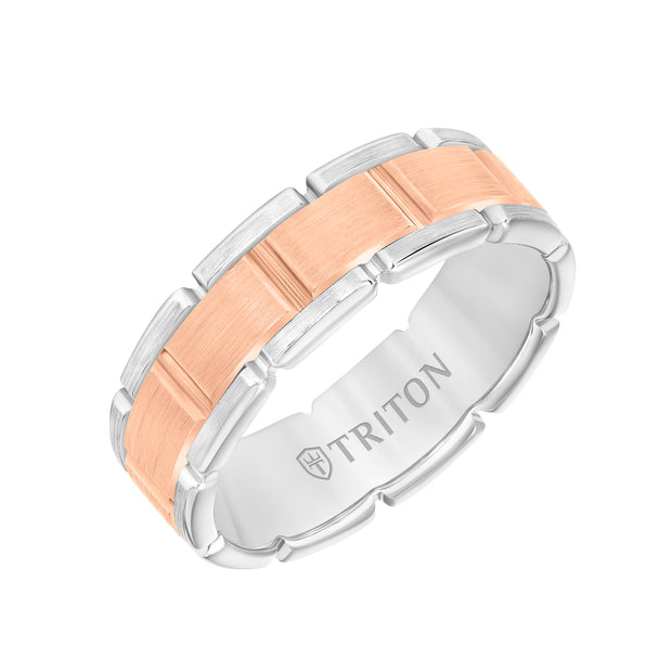 11-6093WR7-G.00 - Goldman - Satin Finish Steel Edge Contemporary Wedding Band