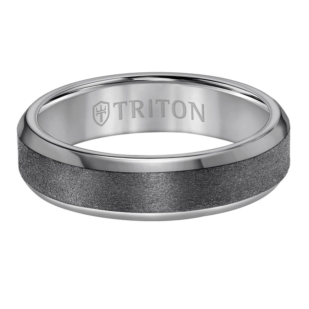 6MM Tantalum Ring - Vertical Satin Finish and Bevel Edge