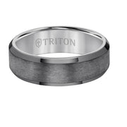 7MM Tantalum Ring - Vertical Satin Finish and Bevel Edge