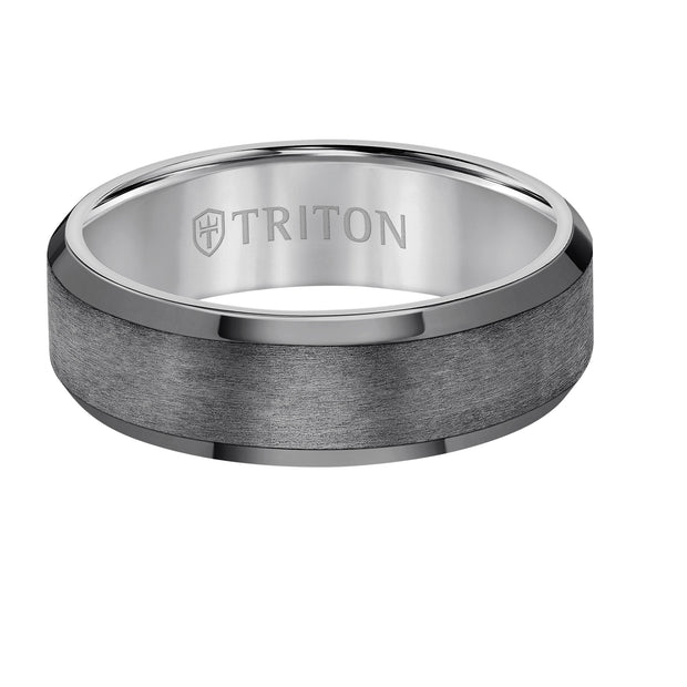 7MM Tantalum Ring - Vertical Satin Finish and Bevel Edge