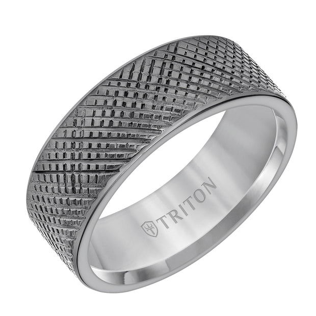 11-6151TA8-G.00 - Goldman - 8MM Tantalum Ring - Brush Finish and Flat Edge