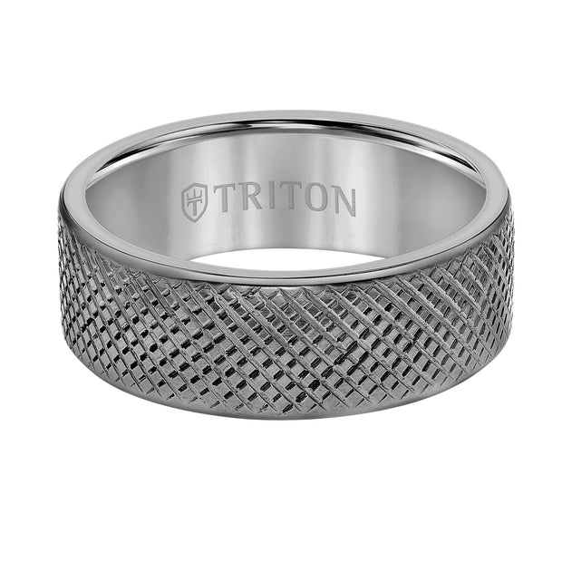 8MM Tantalum Ring - Brush Finish and Flat Edge