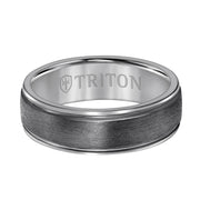 7MM Tantalum Ring -  Chyrstalline Finish Dome with Edge Lines
