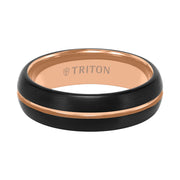 6.5MM Tungsten Carbide Two -Tone Ring with Brushed Finish