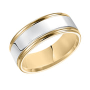 Sleek and crisp, Comfort Fit wedding band is striking with its bright polished finish and round edges