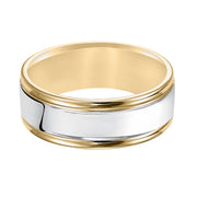 Sleek and crisp, Comfort Fit wedding band is striking with its bright polished finish and round edges