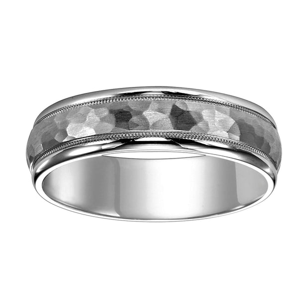 11-6867W7-G.00 - Goldman - Dome Round Edge Carved Wedding Band
