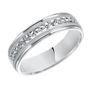 11-7164W6-G.00 - Goldman - This low-dome styled, Comfort Fit wedding band features an eye-catching design with a bright finish, milgrain and round edges