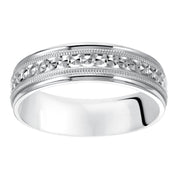 11-7164W6-G.00 - Goldman - This low-dome styled, Comfort Fit wedding band features an eye-catching design with a bright finish, milgrain and round edges