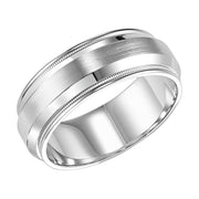 11-7224W-G.00 - Goldman - This low-domed, Comfort Fit wedding band features a brushed finish, milgrain and rounded edge to complete the fresh yet classic design