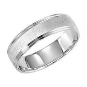 11-8266W-G.00 - Goldman - This Comfort Fit wedding band features a diagonal satin finish with stepped edge offering a refreshing look that will last a lifetime