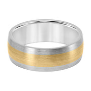 Dome Roll Edge Carved Wedding Band