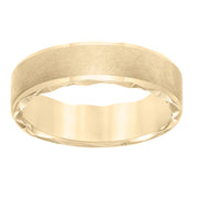 11-8632Y65-G.00 - Goldman - Mens wedding band with ultra satin finish bevel edge, side swiss cuts treatment and flat profile.
