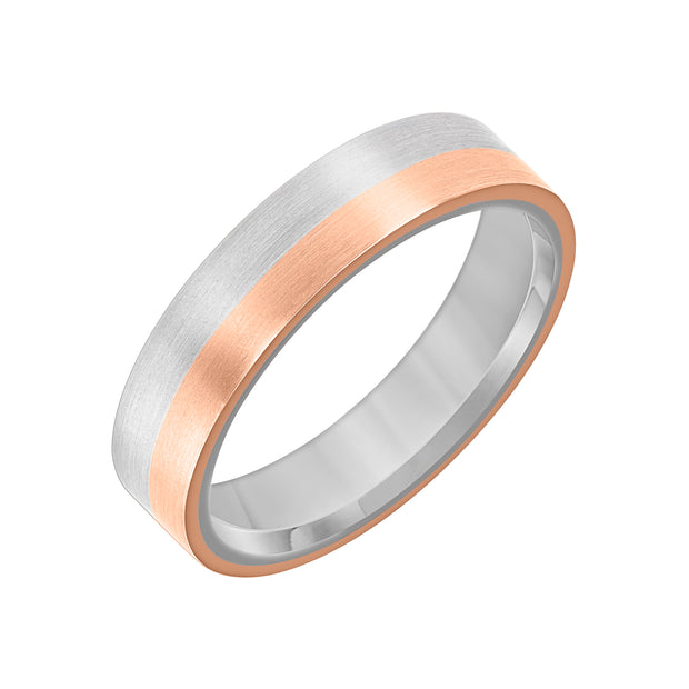 11-8657RW5-G.00 - Goldman - Flat Round Edge Carved Wedding Band