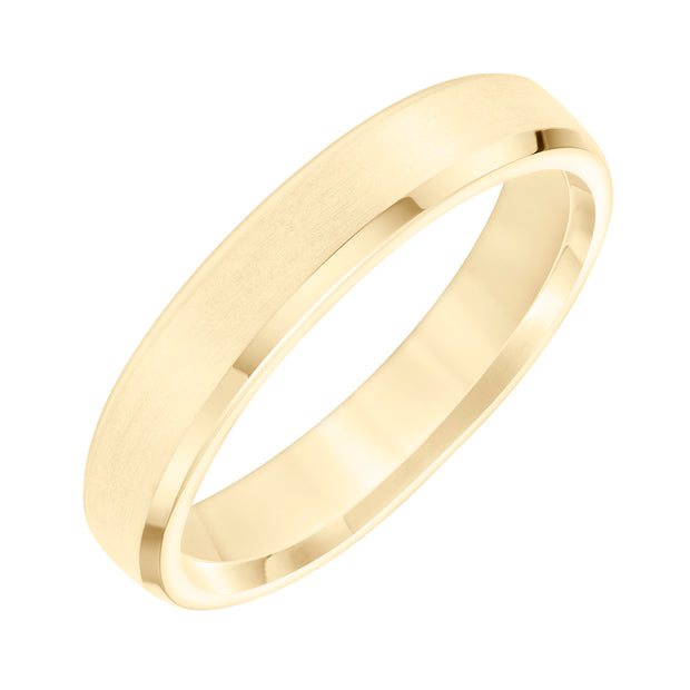 11-8850Y45-G.00 - Goldman - Mens Wedding Band with Brush Finish and Polished Bevel Edge