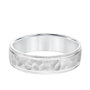 11-8856W6-G.00 - Goldman - Mens Comfort Fit Wedding Band with Brush Stone Finish and Polished Side Lines