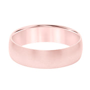 6mm Width Comfort Fit Band with Brushed Finish and Flat Edge
