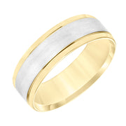Flat Round Edge Carved Wedding Band