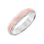 Low Dome Round Edge Carved Wedding Band