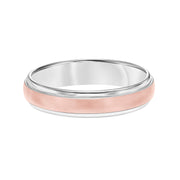 Low Dome Round Edge Carved Wedding Band