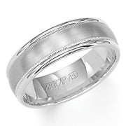 11-WV5010Y8-G.00 - Goldman - Comfort Fit wedding band with brushed finish, milgrain and rolled edges