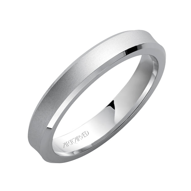 11-WV7188W8-G.00 - Goldman - Comfort Fit, engraved wedding band with beveled edges and satin finish
