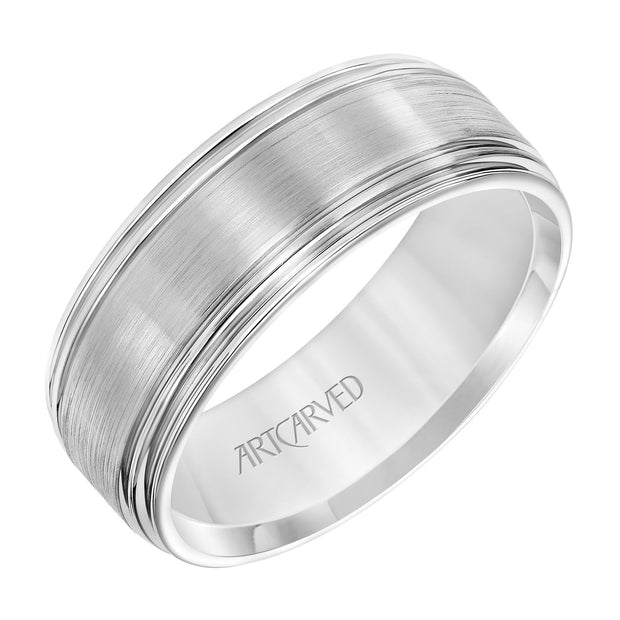 11-WV8890W8-G.00 - ARTCARVED - Flat Round Edge Carved Wedding Band