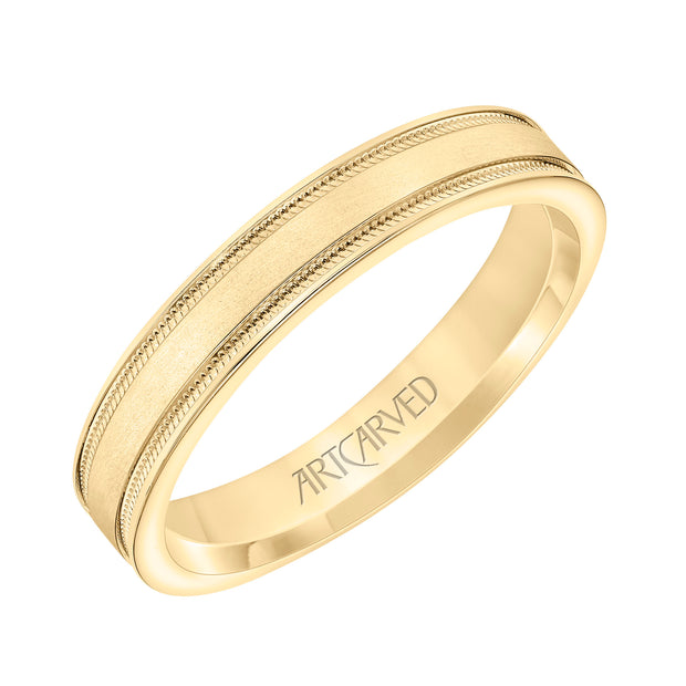 11-WV8891Y4-G.00 - ARTCARVED - 4MM Flat Edge Engraved Band with Milgrain