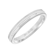 11-WV8897W3-G.00 - ARTCARVED - 3MM Carved Low Dome Band with Milgrain Edge