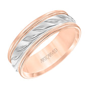 11-WV9064RW7-G.00 - ARTCARVED - Low Dome Round Edge Carved Wedding Band