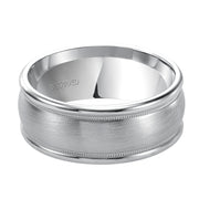 11-WV5010Y8-G.00 - ARTCARVED - Comfort Fit wedding band with brushed finish, milgrain and rolled edges
