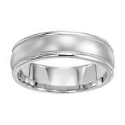 11-WV5010Y8-G.00 - Goldman - Comfort Fit wedding band with brushed finish, milgrain and rolled edges