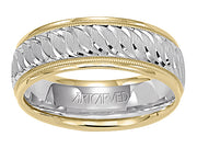 11-WV5568-G.00 - Goldman - Comfort Fit wedding band with engraved design, milgrain and rolled edges