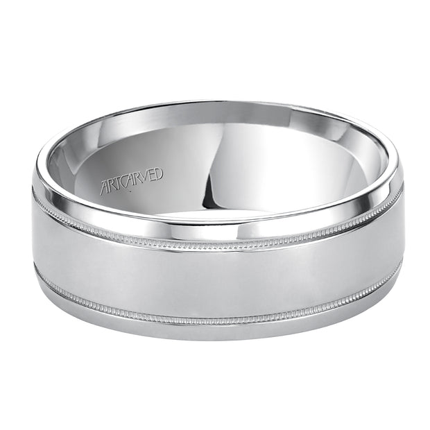 11-WV5612W-G.00 - ARTCARVED - Comfort Fit, classic wedding band with milgrain, bright finish and rolled edges