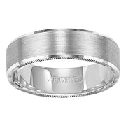 11-WV7368W-G.00 - ARTCARVED - Comfort Fit, engraved wedding band with satin finish and detailed edges