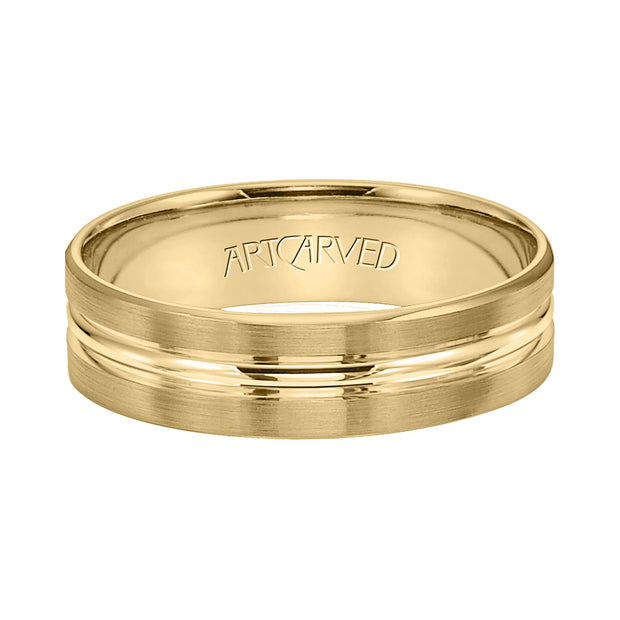 11-WV7393-G.00 - ARTCARVED - Comfort Fit, concave wedding band with satin and bright finishes and beveled edges
