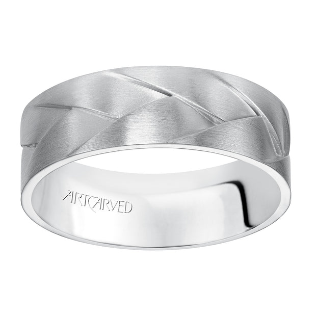 11-WV7458W7-G.00 - ARTCARVED - Woven wedding band with Brush Finish